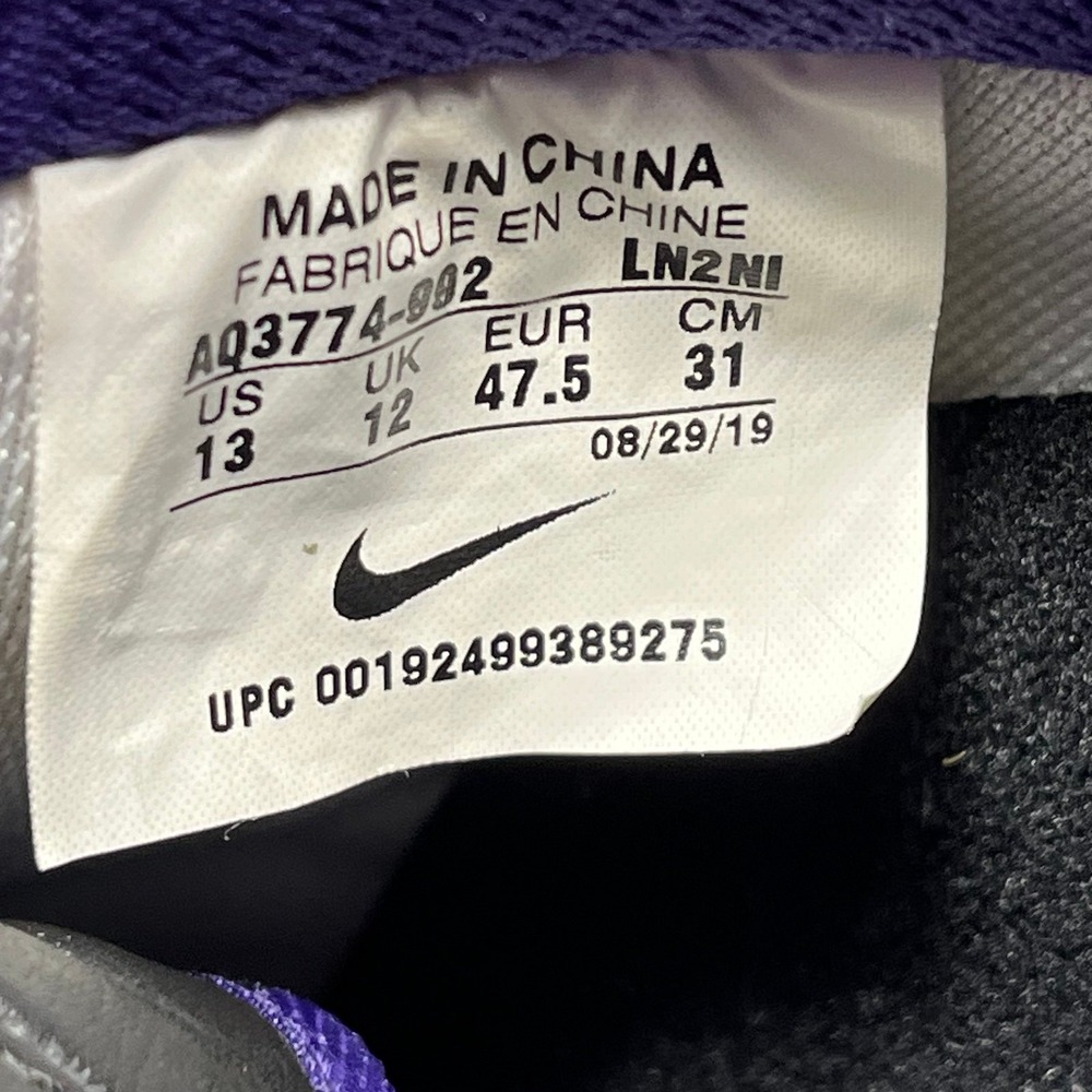 Nike By You Air Force 1 Low Men's Black Purple Shoes - Men's Size 13 - Picture 9 of 9